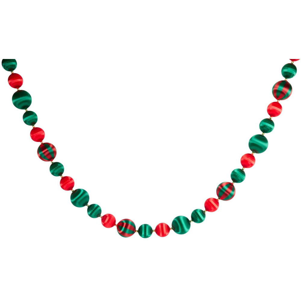 Red and Green Bauble Garland Image 1