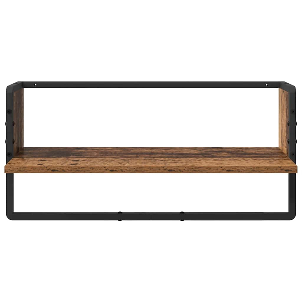 vidaXL 5 Shelf Old Wood Wall Shelf Set of 4 Image 8