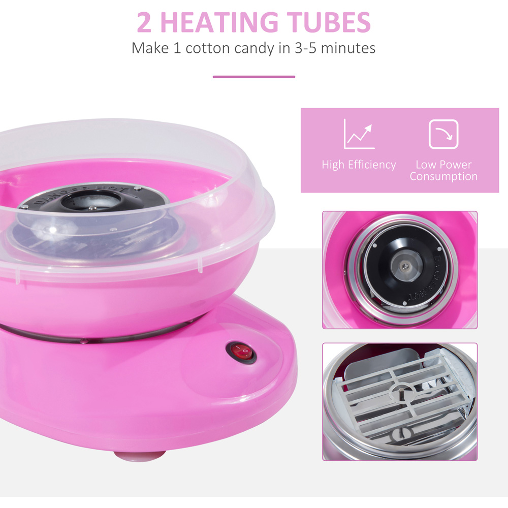 HOMCOM 800-017PK Pink Electric Cotton Candy Machine with Equipment 550W Image 4