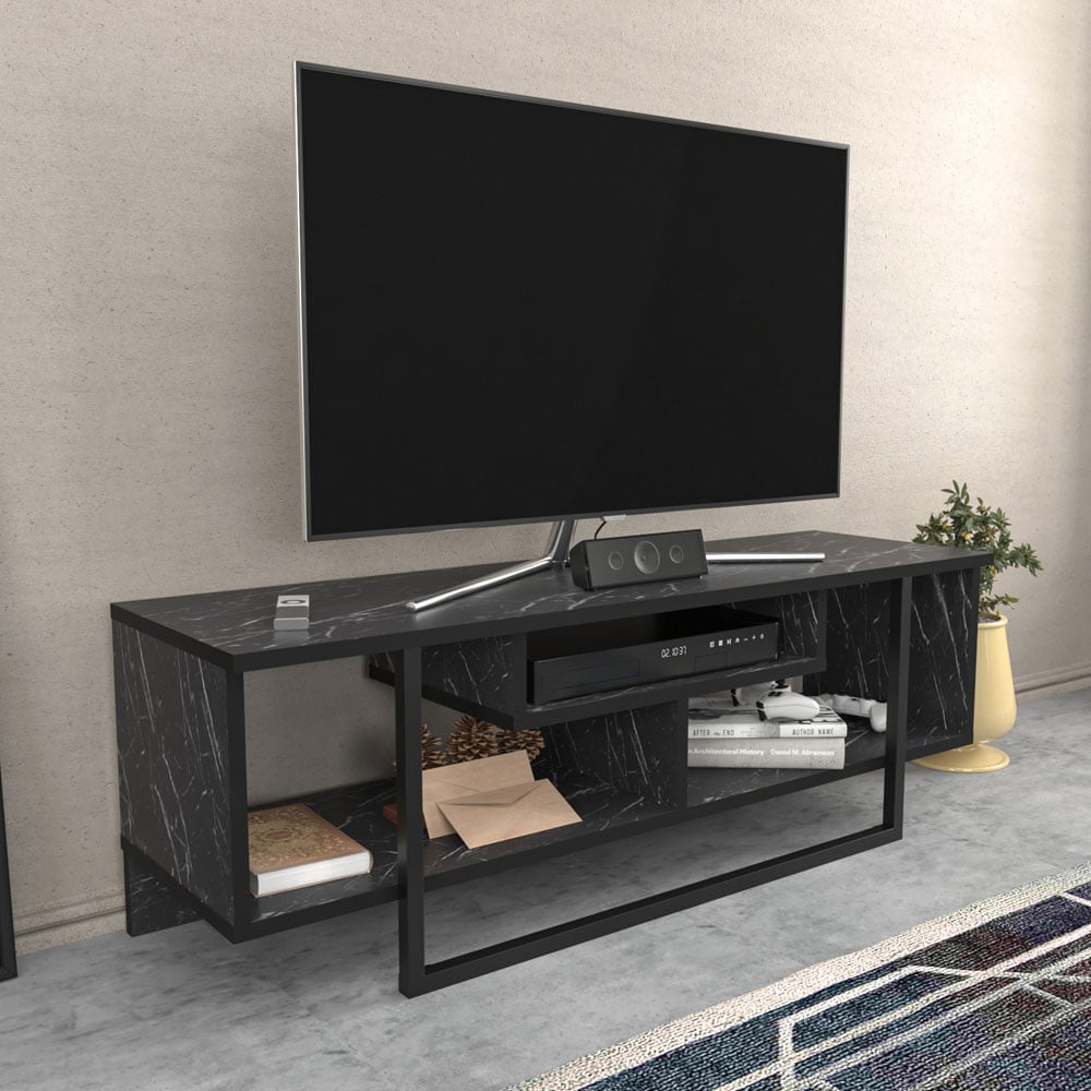 Decorotika Asal Bendire and Black Wide TV Unit Image 4