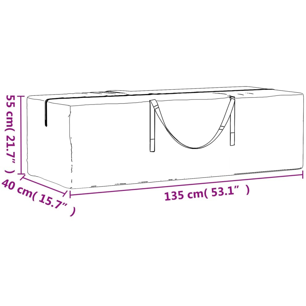 Walplus Black Polyethylene Garden Cushion Storage Bag 55 x 40 x 135cm 2 Pack Image 9