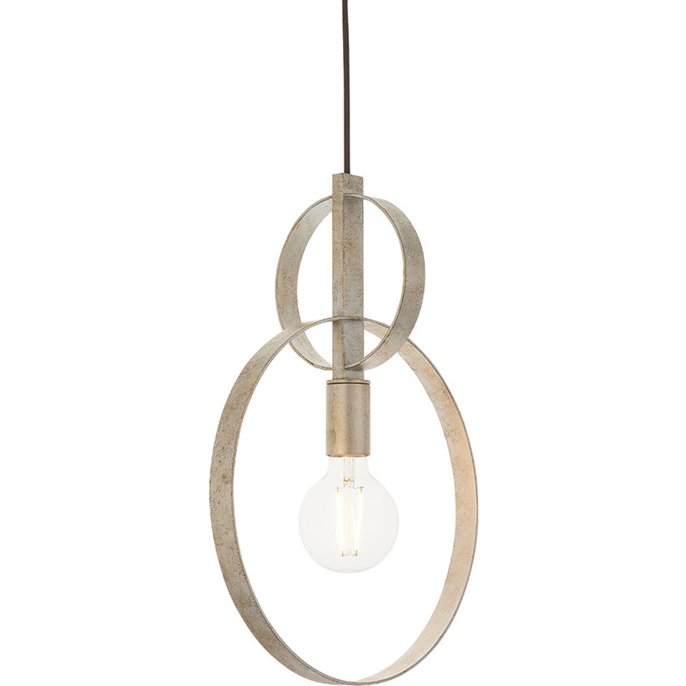 Merano Trento Antique Silver Leaf Pendant Ceiling Light Image 1