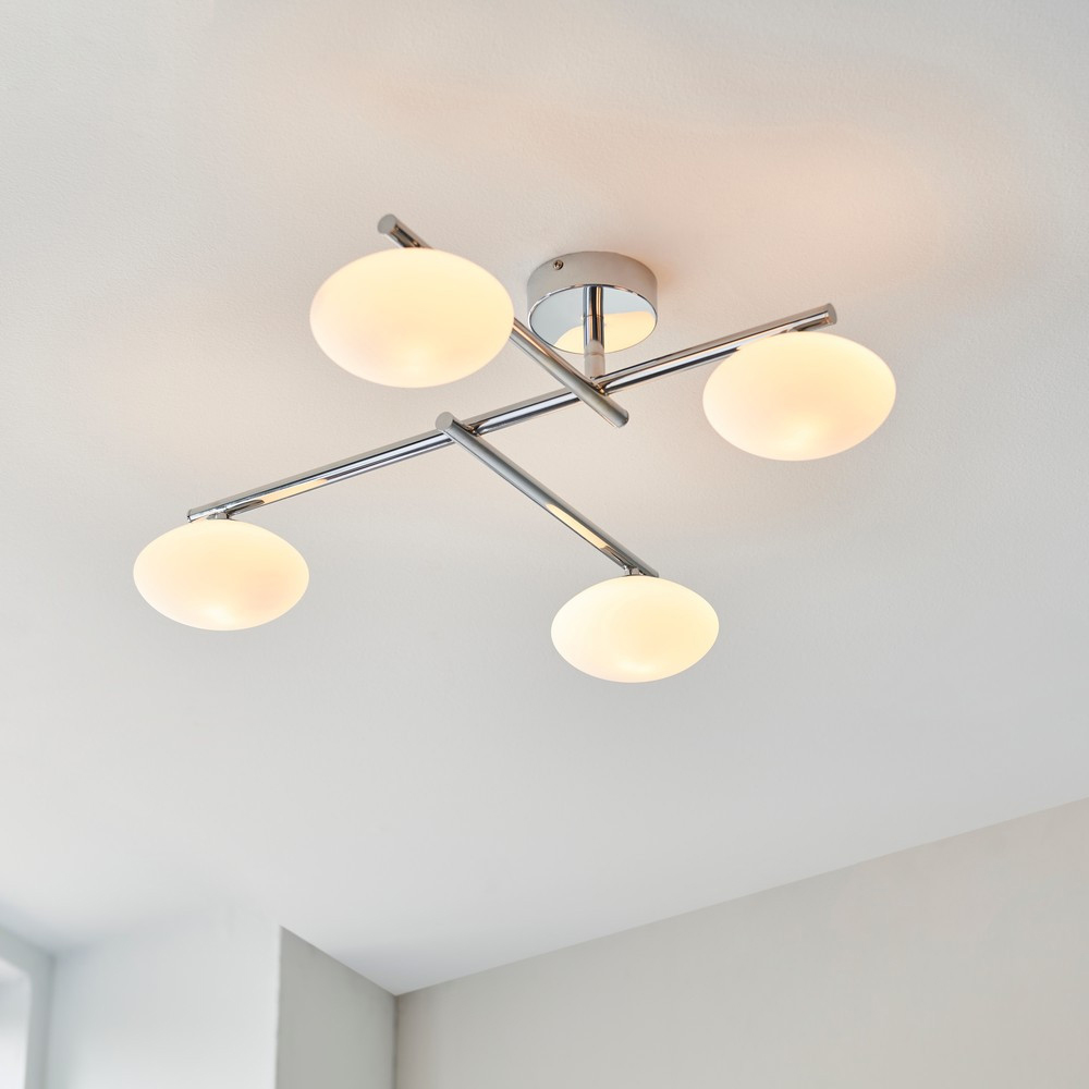 Merano Oristano Semi Flush Chrome Plate 4 Light Semi Flush Ceiling Light Image 2