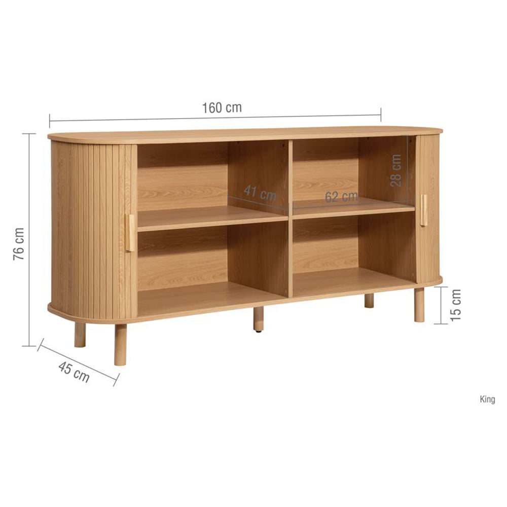 Birlea Axel 2 Door Fluted Brown Sideboard Image 9
