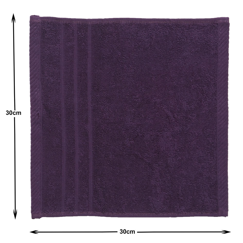 Wilko Purple Face Cloths 2 pack Image 3