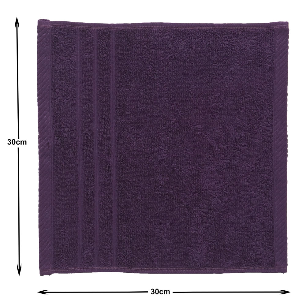 Wilko Purple Face Cloths 2 pack Wilko