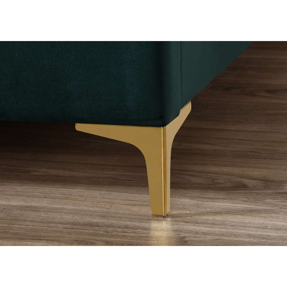 Clover Double Green Velvet Bed Image 8