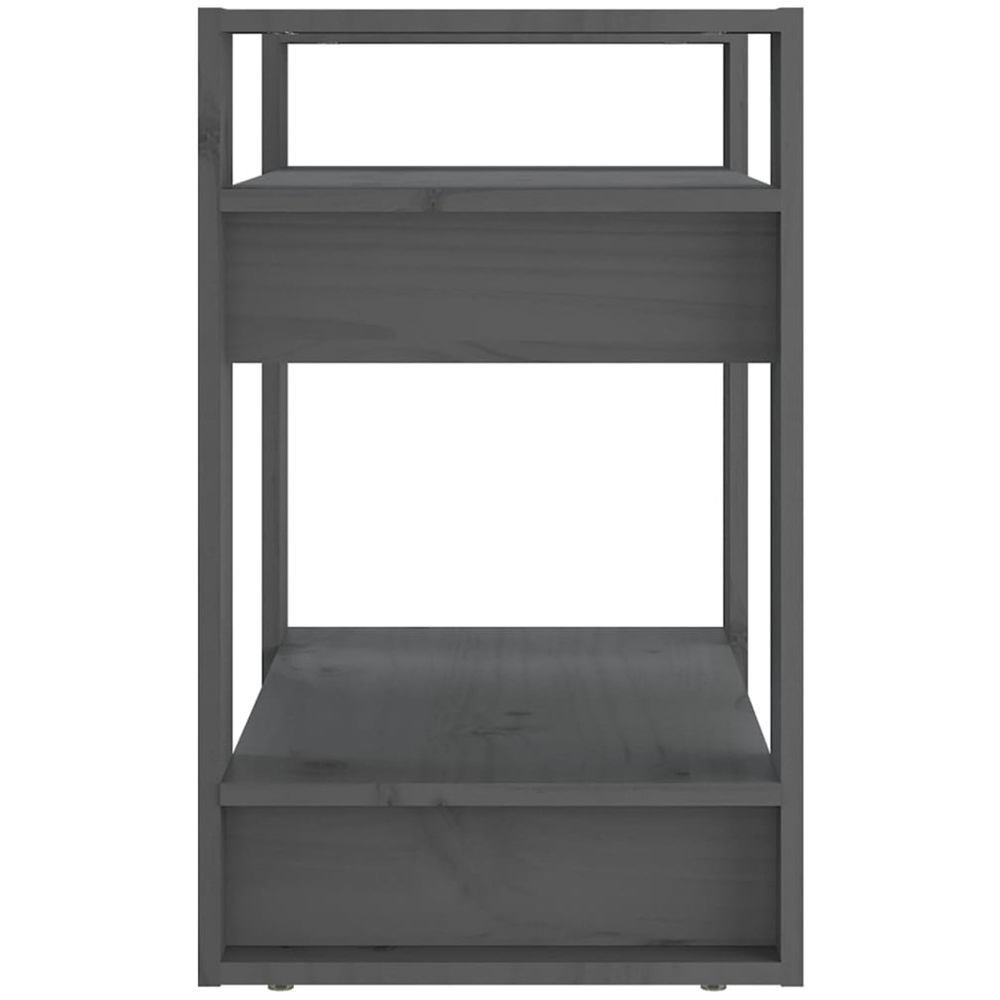vidaXL 2 Shelf Grey Solid Pine Wood Bookcase Image 4