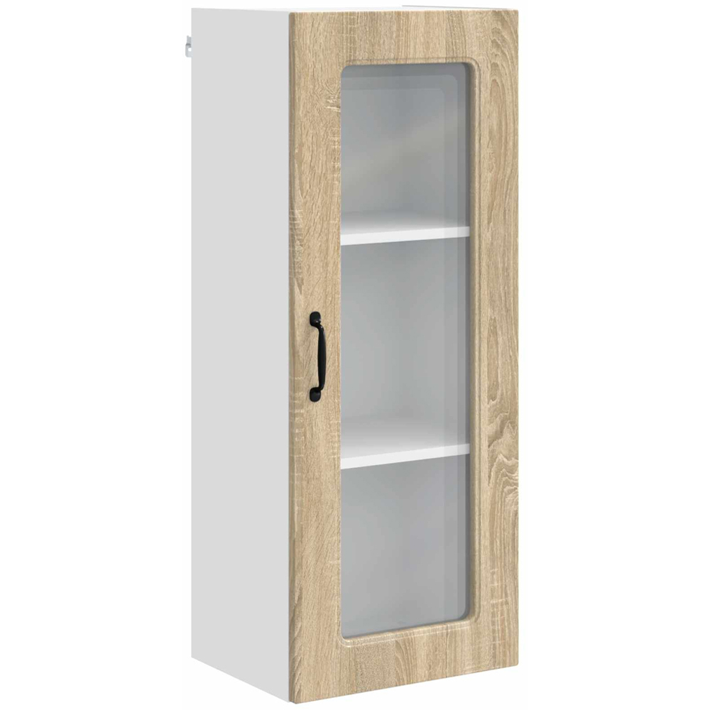 vidaXL Single Glass Door Sonoma Oak Kitchen Wall Cabinet Image 2