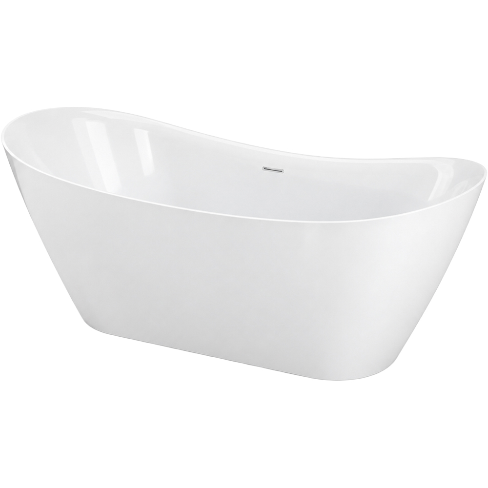 Go Bathrooms Gloss White Double Ended Acrylic Freestanding Bath 1700 x 750mm Image 1