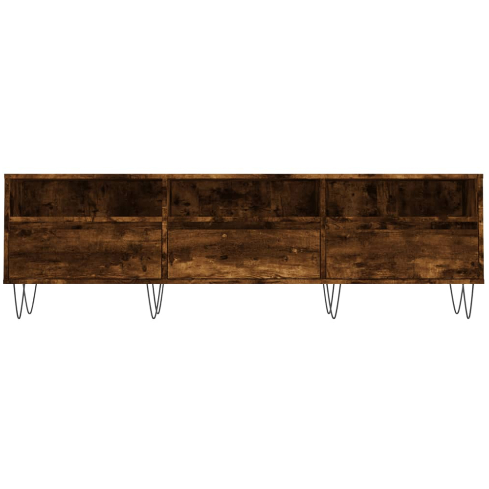 vidaXL 3 Door 3 Shelf Smoked Oak TV Cabinet Image 5