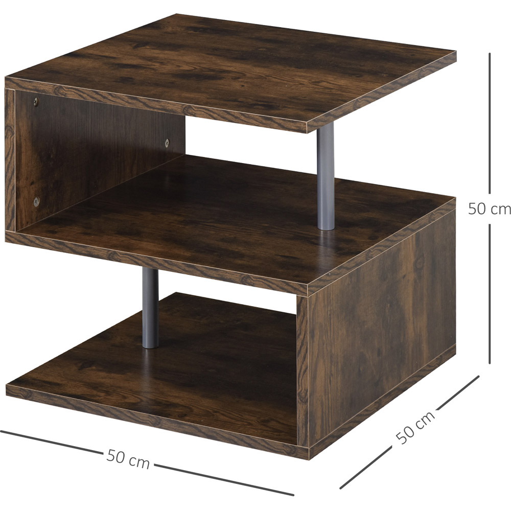 Portland 2 Tier Natural S Shape Storage Coffee End Table Image 7