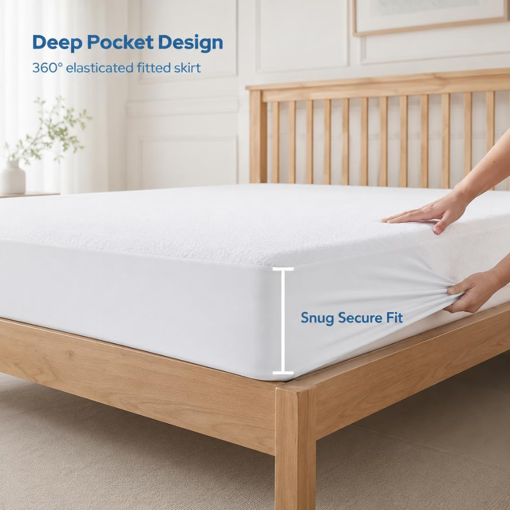 MHG Living Single Terry Waterproof Mattress Protector Image 7