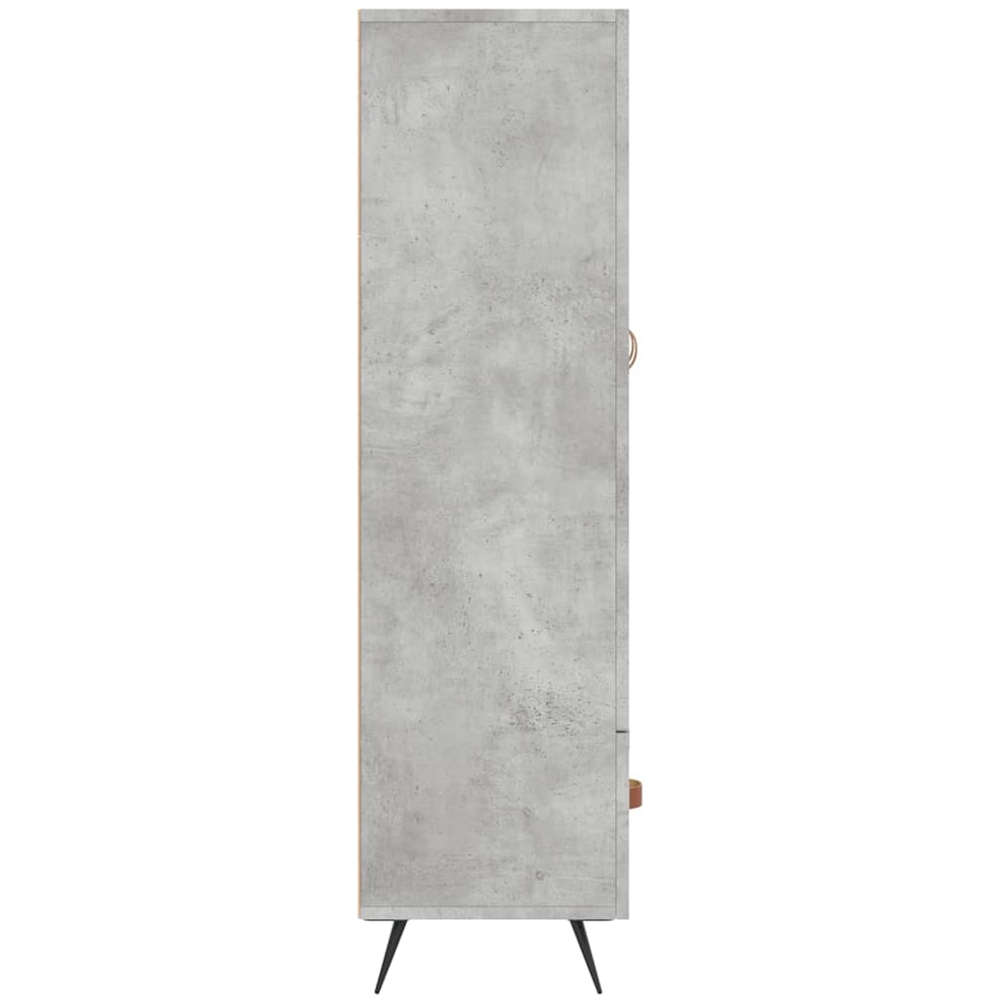 vidaXL 2 Door Single Drawer Concrete Grey Highboard with Black Metal Legs Image 7
