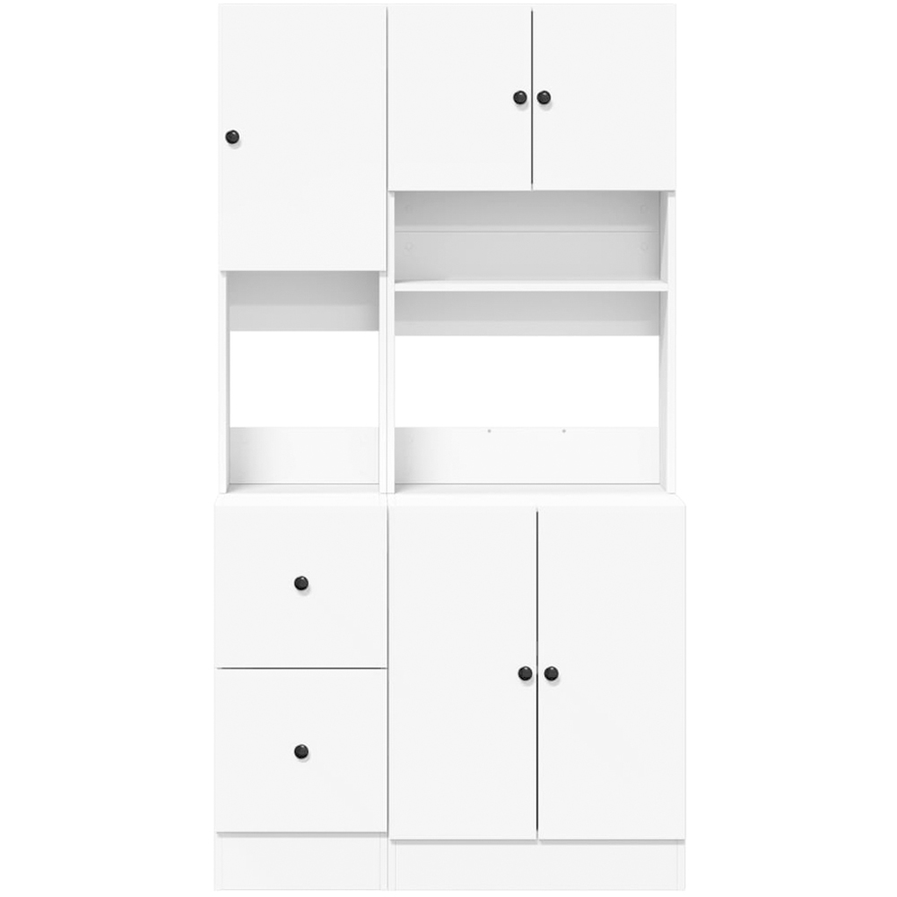 vidaXL 5 Door 2 Drawer Single Shelf White Kitchen Cabinet Image 4
