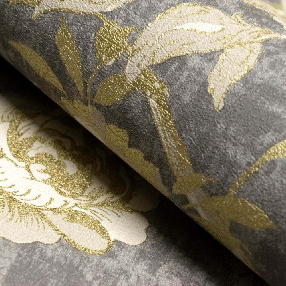 Grandeco Glistening Gold Paradise Charcoal Wallpaper By Paul Moneypenny Image 3