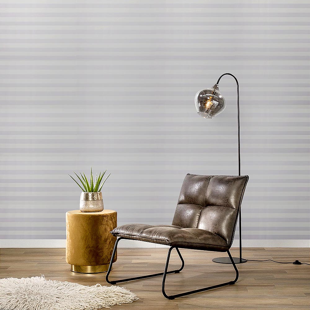 Living and Home Stripe Grey and White PVC Wallpaper Image 2