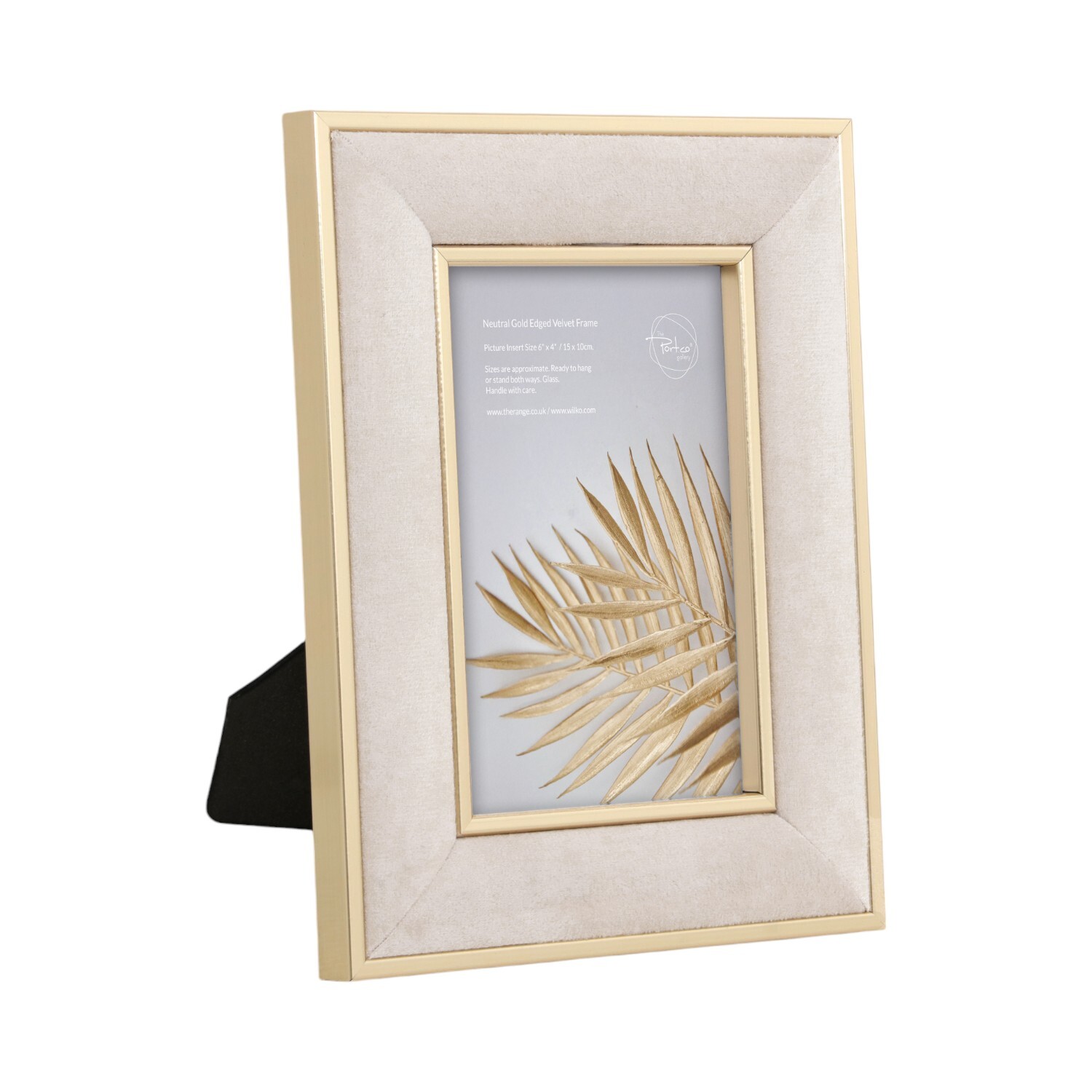 Neutral Gold Edged Velvet Frame Neutral and Gold 6x4inch Image 3