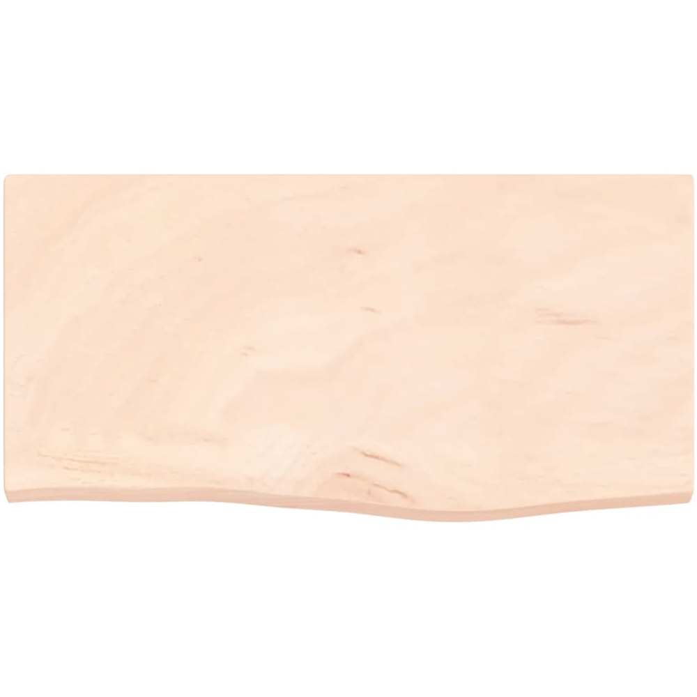 vidaXL 60cm Natural Untreated Solid Oak Wood Floating Wall Shelf Image 3
