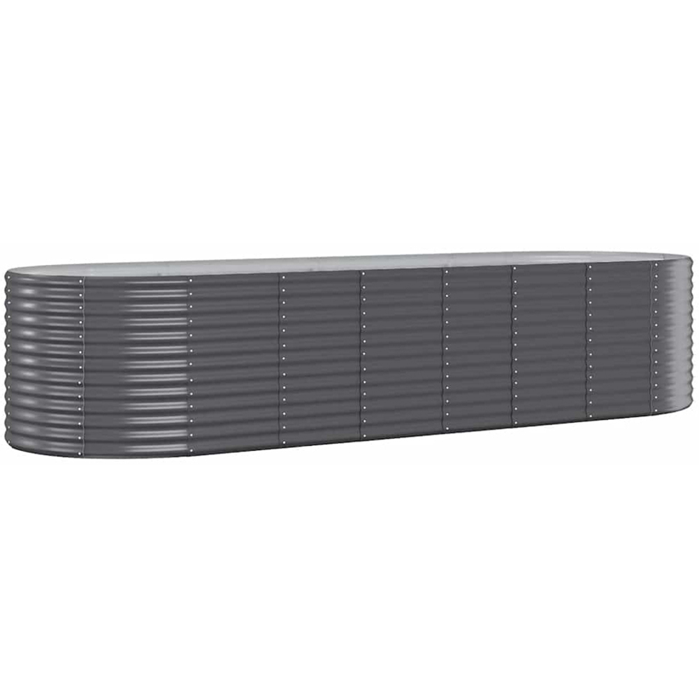 vidaXL Anthracite Galvanised Steel Raised Garden Bed 68 x 322 x 322cm Image 1