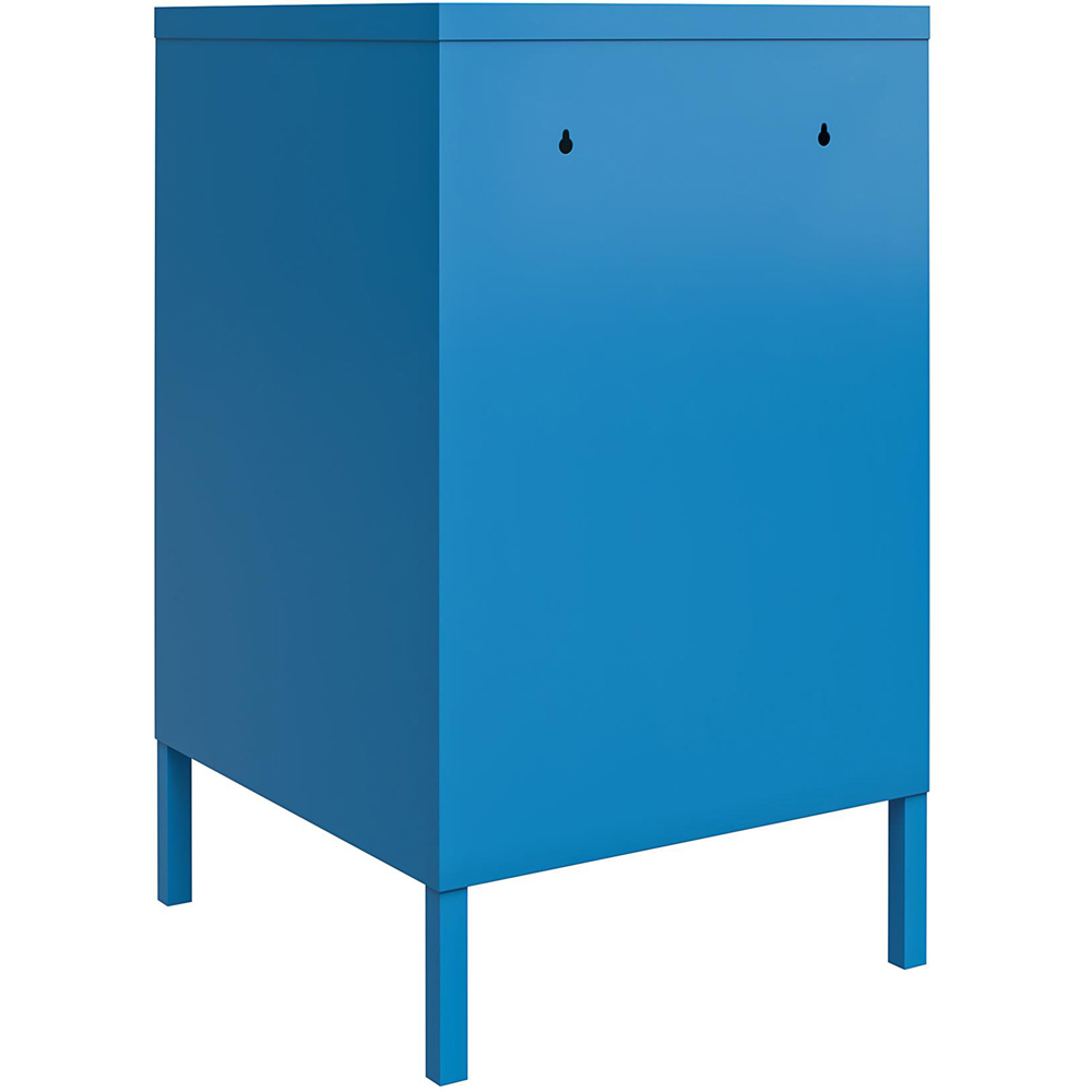 Novogratz Cache Single Door Blue Metal Locker End Table Image 6