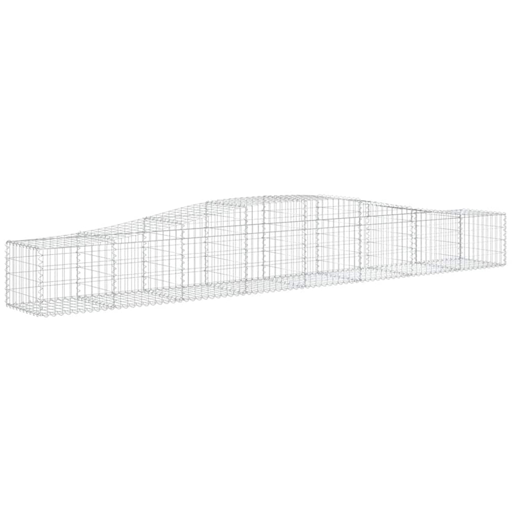vidaXL Silver Galvanised Iron Arched Gabion Basket 400 x 50 x 40/60cm 5 Pack Image 1