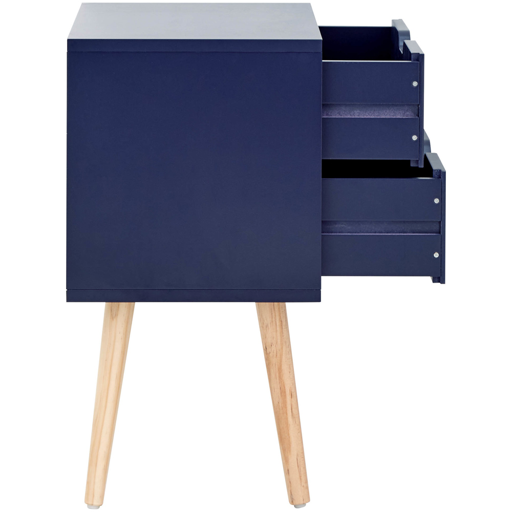 GFW Nyborg 2 Drawer Nightshadow Blue Bedside Table Image 5