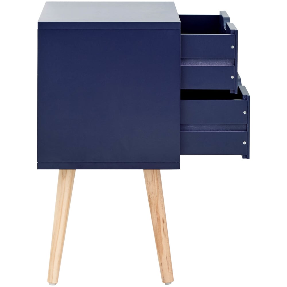 GFW Nyborg 2 Drawer Nightshadow Blue Bedside Table Set of 2 Image 6