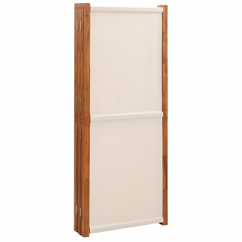 vidaXL Cream White 6 Panel Room Divider 420 x 180cm Image 4