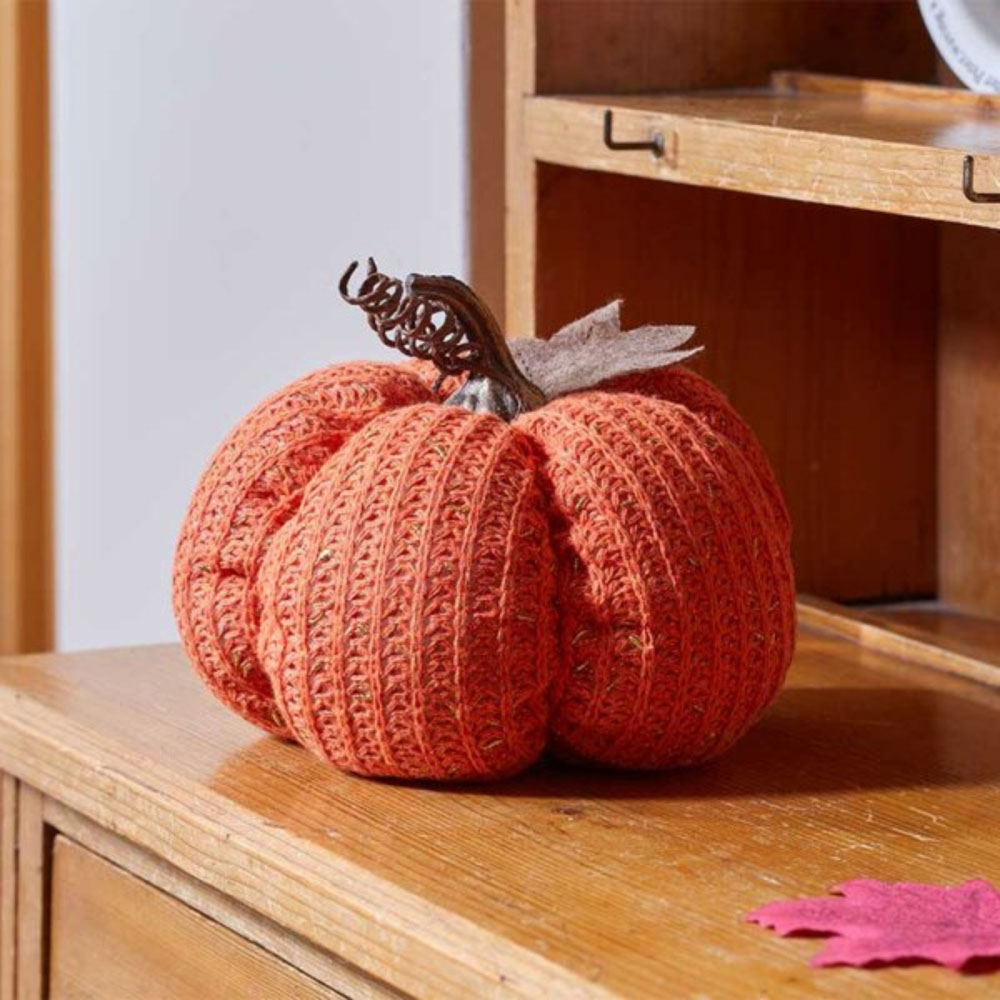 Garden Mile Orange Plush Pumpkin Halloween Decoration 18cm Image 2
