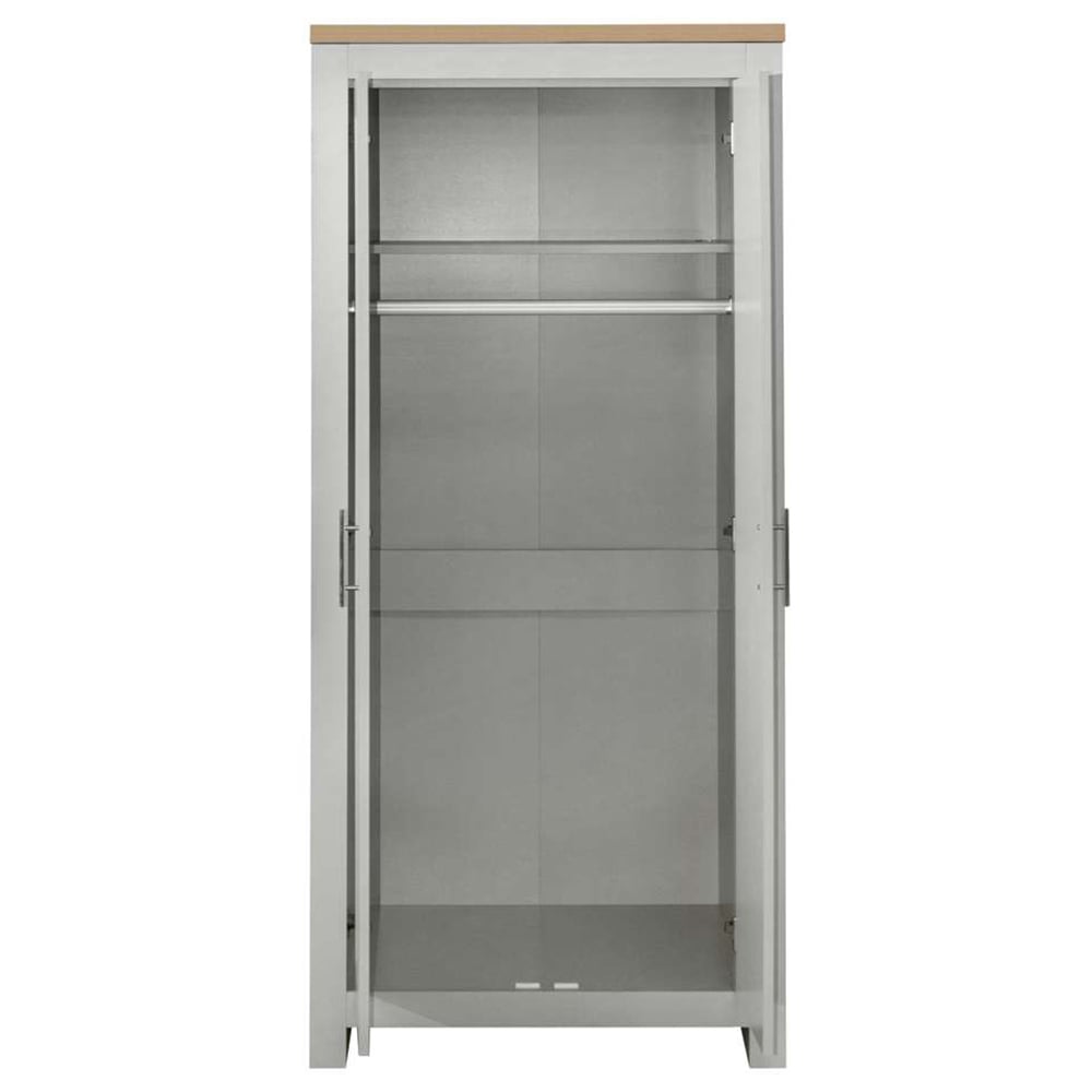 Highgate 2 Door Grey and Oak Wardrobe Image 4