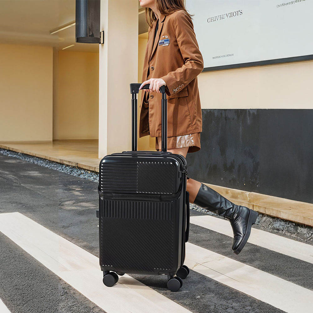 H&O Direct Black Front Opening Suitcase 20 inch Image 5