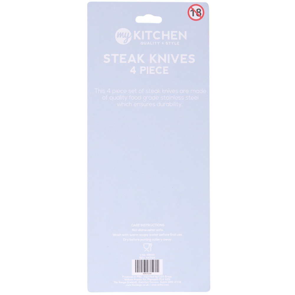 4 Piece Steak Knives Black Image 2