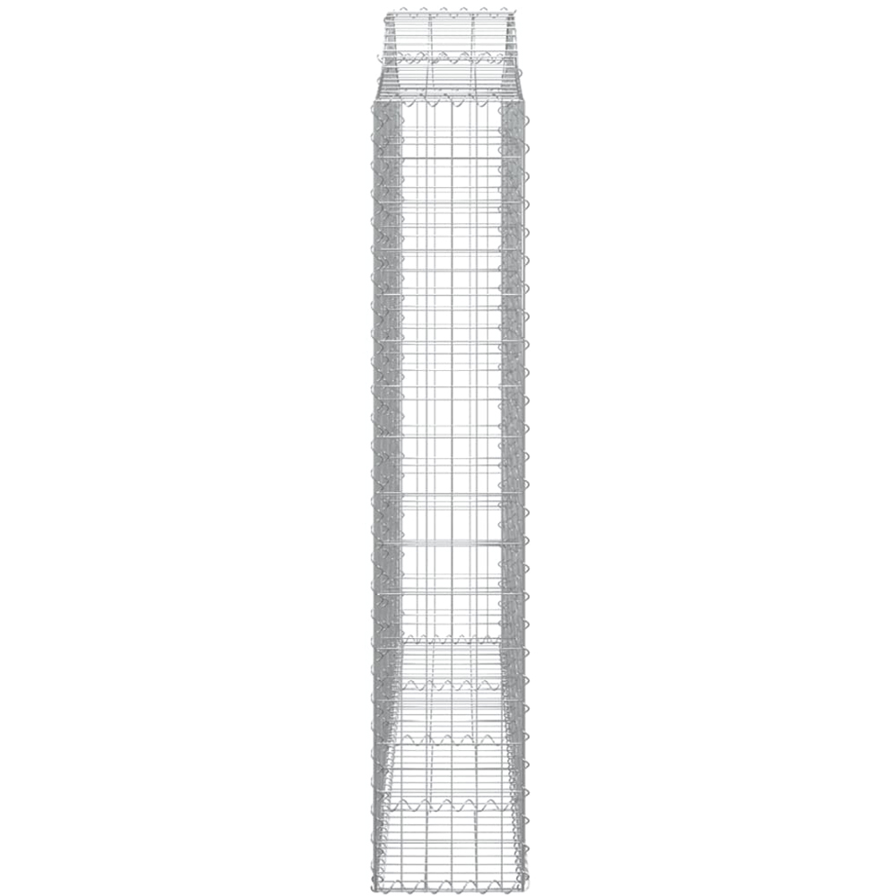 vidaXL Silver Galvanised Iron Arched Gabion Basket 200 x 30 x 160/180cm 7 Pack Image 3
