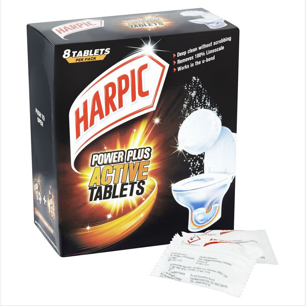 Harpic PowerPlus Active Toilet Cleaner Tablets 8 Pack Image 1