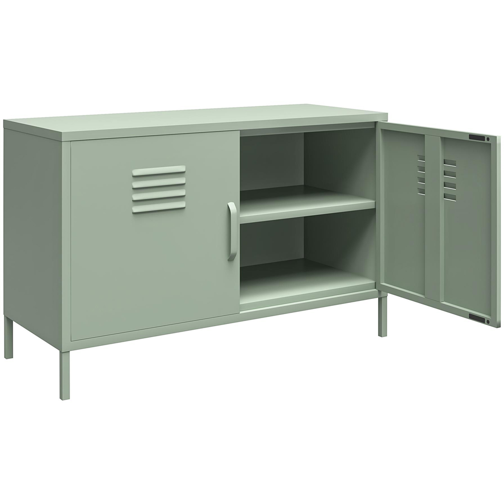 Dorel Mission District 2 Door 2 Shelf Pale Green Metal Cabinet Image 4