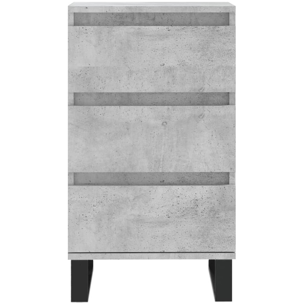 vidaXL 3 Drawer Concrete Grey Wooden Sideboard Image 5