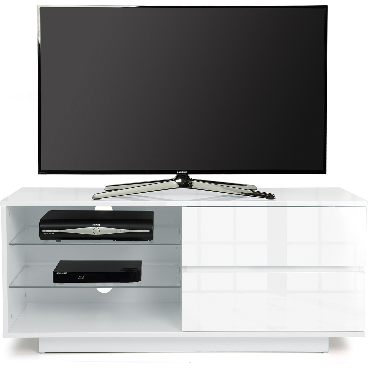 Centurion Supports Gallus 2 Drawer 3 Shelf Gloss White TV Unit Image 4