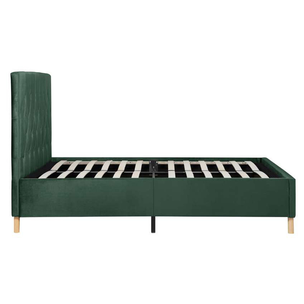 Loxley Double Green Fabric Bed Image 5
