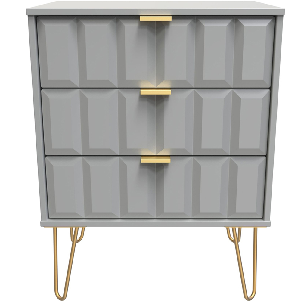 Crowndale Cube 3 Drawer Dusk Grey Chest of Drawers Ready Assembled Image 3