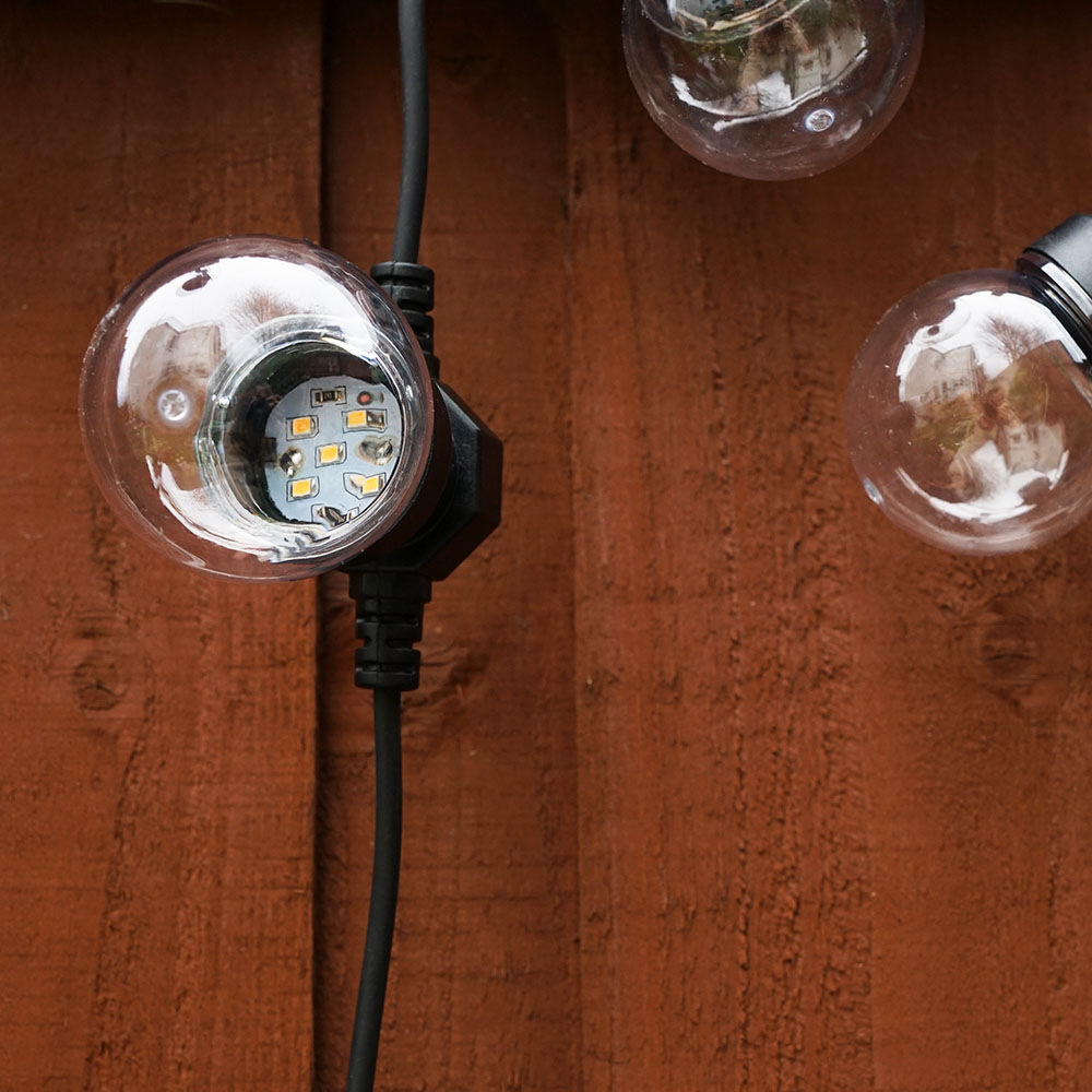 ValueLights 10 Bulb Black Festoon Warm White LED Garden String Light Image 5