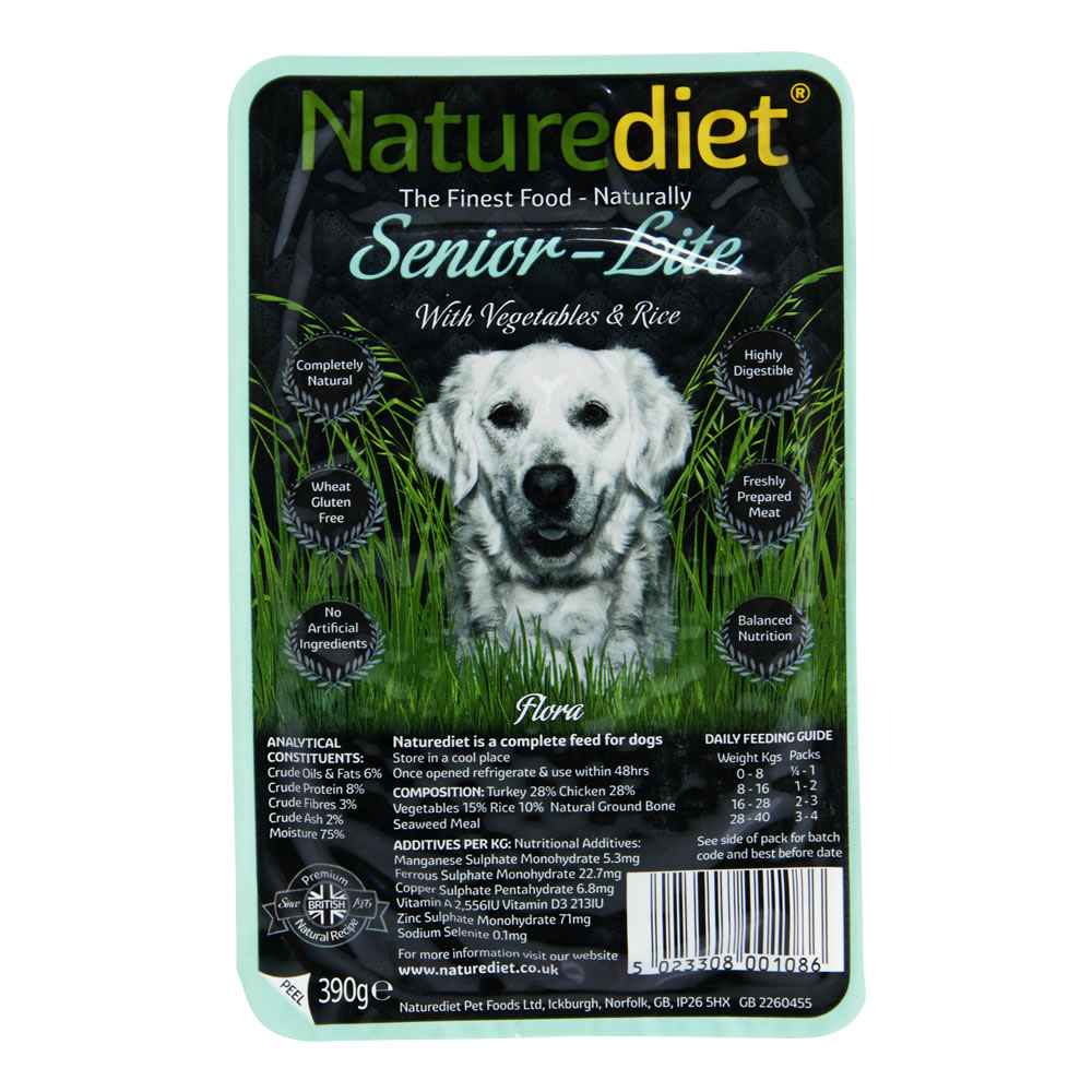 Naturediet Senior Lite Vegetables and Rice Dog Food Tray 390g Image