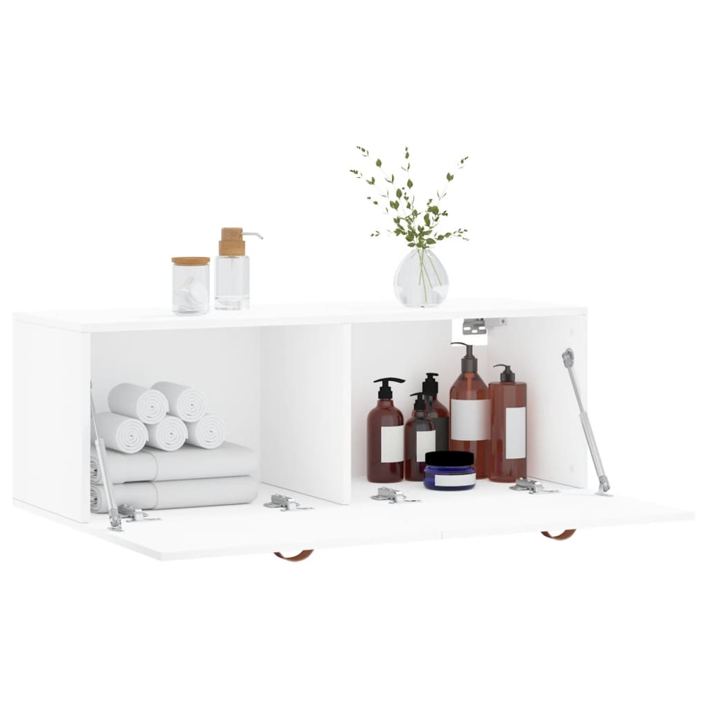 vidaXL 2 Door White Wall Cabinet Image 4