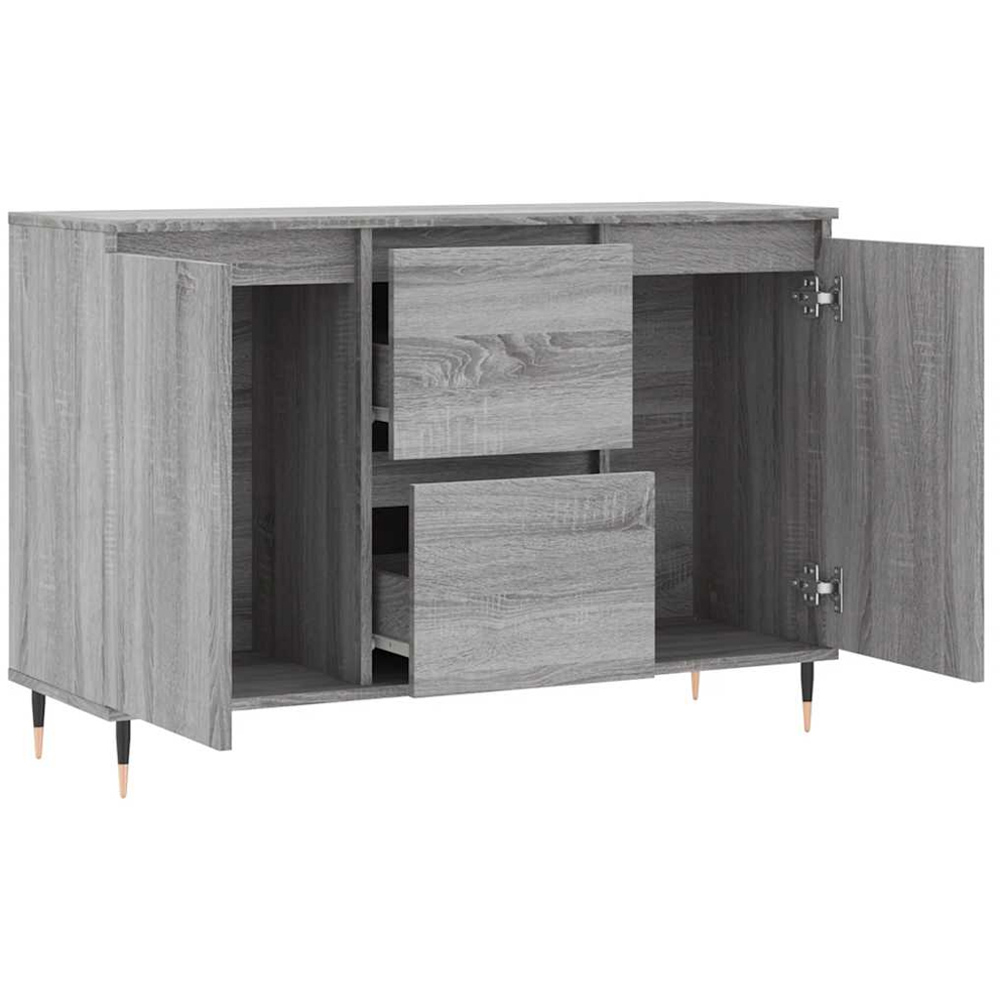 vidaXL 2 Door 2 Drawer Grey Sonoma Sideboard Image 6