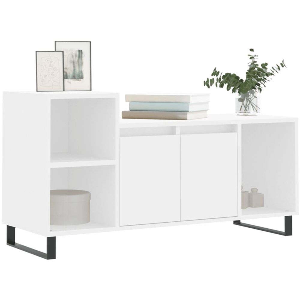 vidaXL 2 Door 3 Shelf White TV Cabinet Image 3
