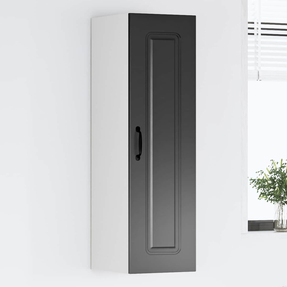 vidaXL Single Door Black Kitchen Wall Cabinet Image 1