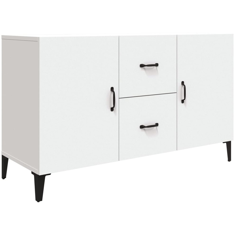 vidaXL 2 Door 2 Drawer White Sideboard Image 2