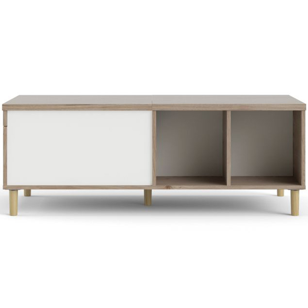 Florence Rome Jackson Hickory Oak and Matt White Coffee Table Image 4