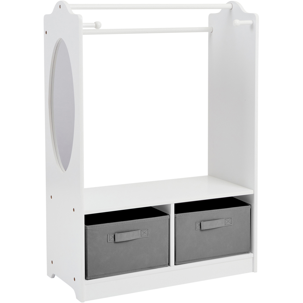 Liberty House Toys White Wooden Dress Up Unit with Storage Image 2