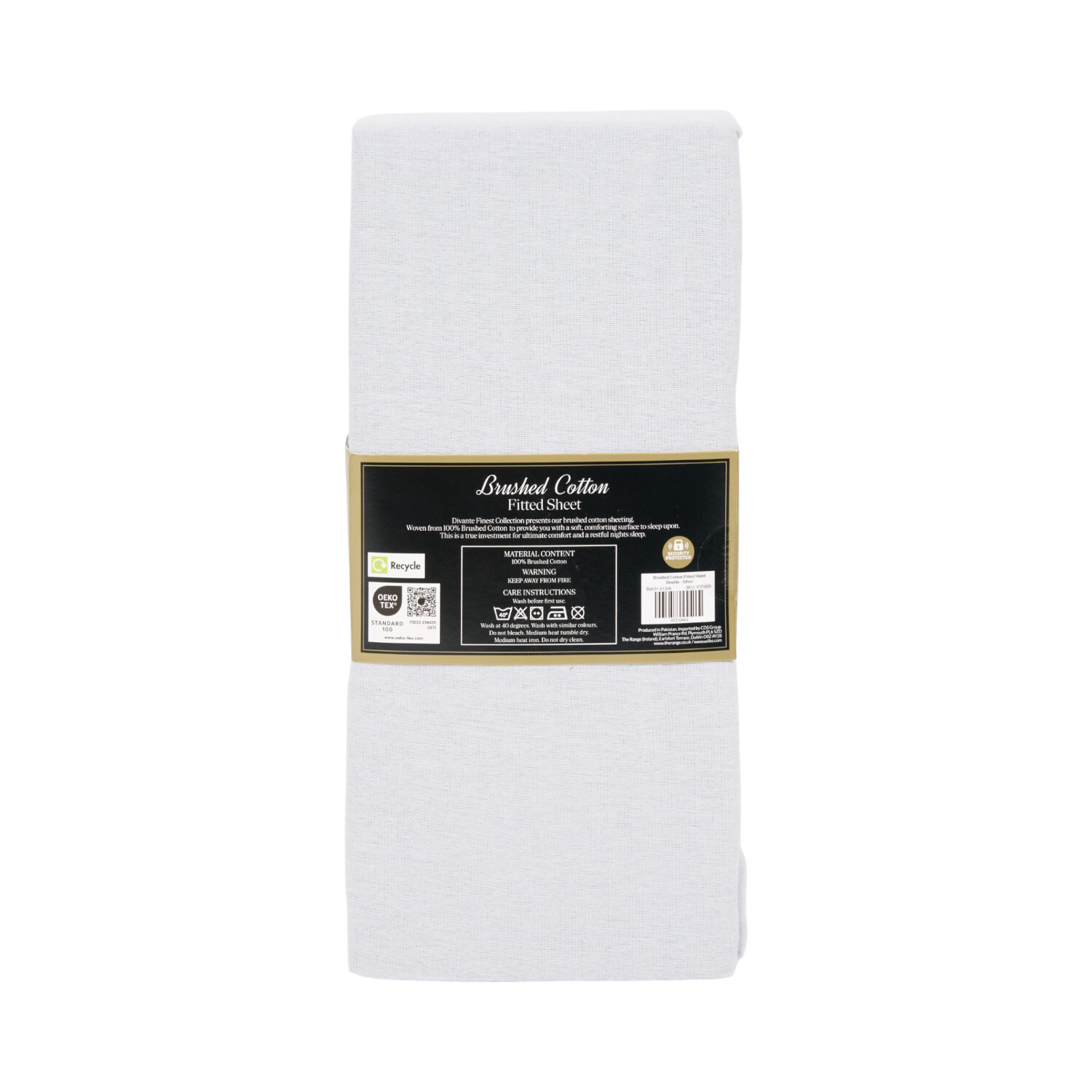 Cosy Brushed Cotton Fitted Sheet Silver Single Image 3